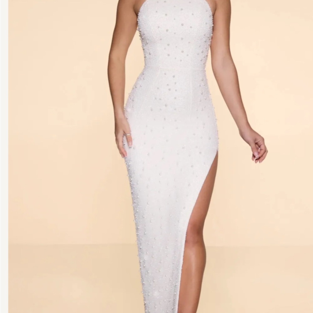 Elegant White Halter Dress